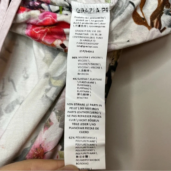 MARIAGRAZIA PANIZZI RARE Artsy Floral Strappy Faux Leather Harem Jumpsuit Romper - Picture 8 of 11